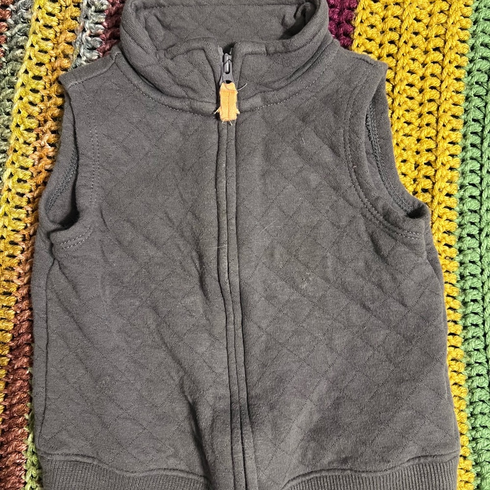 Carter's Gray Quilted Vest for Kids